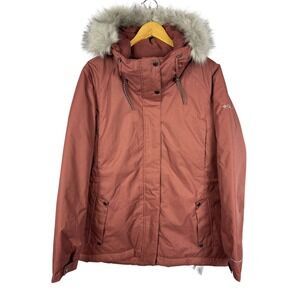 Columbia Suttle Mountain Insulated Jacket Clay Red Faux‎ Fur Hood Plus 1X